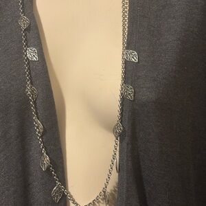Ann Taylor Silver Leaf Necklace